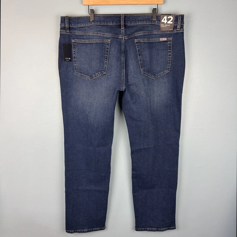 NEW Joe's Jeans The Classic Straight Leg Mens 42x32 Blue Dark Wash Stretch Denim